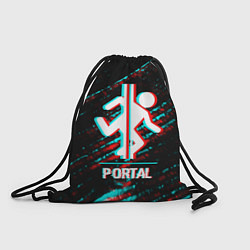 Мешок для обуви Portal в стиле Glitch Баги Графики на темном фоне