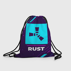 Рюкзак-мешок Символ Rust в неоновых цветах на темном фоне, цвет: 3D-принт