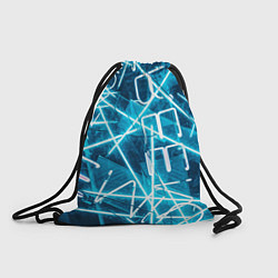 Рюкзак-мешок Неоновые лучи и неоновые надписи - Голубой, цвет: 3D-принт