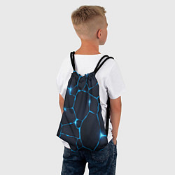 Рюкзак-мешок Синие разломы, цвет: 3D-принт — фото 2