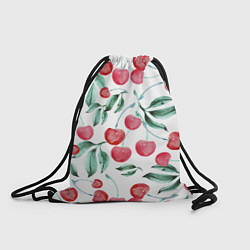 Рюкзак-мешок Вишня Нарисованная Акварелью, цвет: 3D-принт
