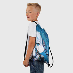 Рюкзак-мешок Catgirl с синими ушками, цвет: 3D-принт — фото 2