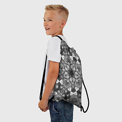 Рюкзак-мешок Черно-белый геометрический мозаичный узор, цвет: 3D-принт — фото 2