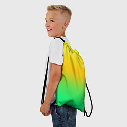 Рюкзак-мешок Неоновый градиентный желто-зеленый фон, цвет: 3D-принт — фото 2