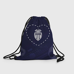 Рюкзак-мешок Лого Monaco в сердечке на фоне мячей, цвет: 3D-принт