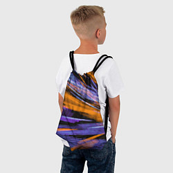 Рюкзак-мешок Неоновые прерывающиеся линии - Оранжевый и фиолето, цвет: 3D-принт — фото 2