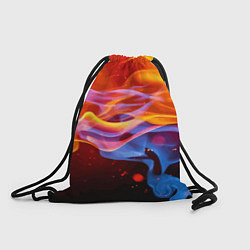 Рюкзак-мешок Огонь и вода Стихия Абстракция, цвет: 3D-принт