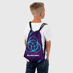 Рюкзак-мешок Символ Elden Ring в неоновых цветах на темном фоне, цвет: 3D-принт — фото 2