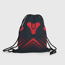 Рюкзак-мешок Красный Символ Destiny на темном фоне со стрелками, цвет: 3D-принт