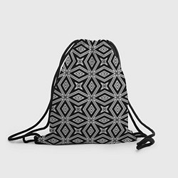 Рюкзак-мешок Черно-белый узор геометрический ромбы, цвет: 3D-принт