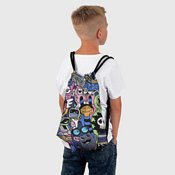 Рюкзак-мешок Милые и веселые монстры, цвет: 3D-принт — фото 2