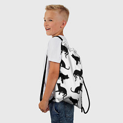 Рюкзак-мешок Черные кошечки, цвет: 3D-принт — фото 2