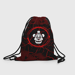 Рюкзак-мешок Символ FNAF и краска вокруг на темном фоне, цвет: 3D-принт