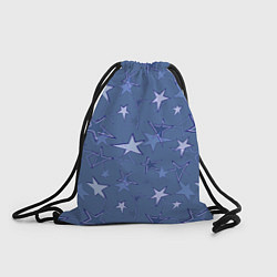 Рюкзак-мешок Gray-Blue Star Pattern, цвет: 3D-принт