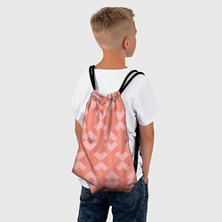Рюкзак-мешок Геометрический узор розового цвета geometric pink, цвет: 3D-принт — фото 2