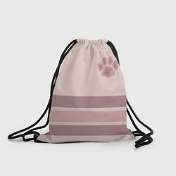 Рюкзак-мешок Коричневые полосы на кремовом фоне stripes cream c, цвет: 3D-принт