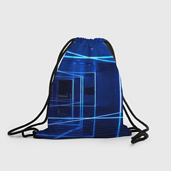 Рюкзак-мешок Неоновый абстрактный коридор - Синий, цвет: 3D-принт