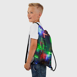 Рюкзак-мешок Неоновые знаки - Зелёный, цвет: 3D-принт — фото 2