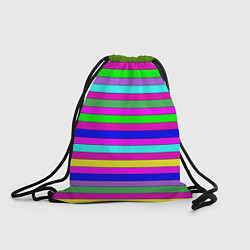 Рюкзак-мешок Multicolored neon bright stripes, цвет: 3D-принт