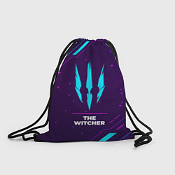 Рюкзак-мешок Символ The Witcher в неоновых цветах на темном фон, цвет: 3D-принт
