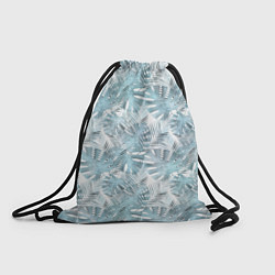Рюкзак-мешок Голубые листья пальмы на белом, цвет: 3D-принт