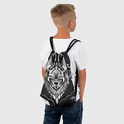 Рюкзак-мешок Черно-белый волк, цвет: 3D-принт — фото 2