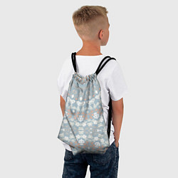 Рюкзак-мешок Коралловый и серо-голубой, мандала, цвет: 3D-принт — фото 2