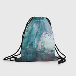 Рюкзак-мешок Абстрактные краски на холсте - Голубой, цвет: 3D-принт
