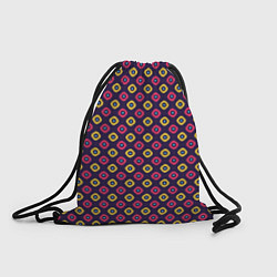 Рюкзак-мешок Желто-бордовые кружки паттерн, цвет: 3D-принт