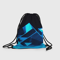 Рюкзак-мешок Неоновые объёмный куб - Синий, цвет: 3D-принт