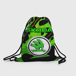 Рюкзак-мешок SKODA - ОРГАНИЧЕСКИЙ ЗЕЛЁНЫЙ, цвет: 3D-принт