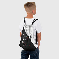 Рюкзак-мешок Hollow Knight черно-белое, цвет: 3D-принт — фото 2