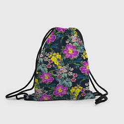Рюкзак-мешок Цветы Фиолетовые Пионы, цвет: 3D-принт