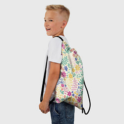 Рюкзак-мешок Цветы Нарисованные Разноцветные, цвет: 3D-принт — фото 2