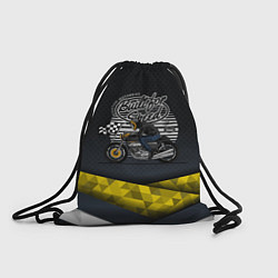 Рюкзак-мешок Мотоциклист с финишным флагом в клетку, цвет: 3D-принт