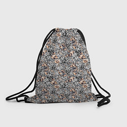 Рюкзак-мешок Тигрово-леопардовый геометрический, цвет: 3D-принт