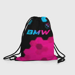 Рюкзак-мешок BMW - neon gradient: символ сверху, цвет: 3D-принт