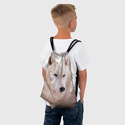Рюкзак-мешок Белый зимний волк, цвет: 3D-принт — фото 2