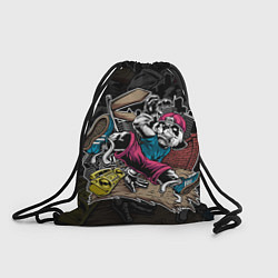 Рюкзак-мешок Панда танцует Брейк-данс, цвет: 3D-принт