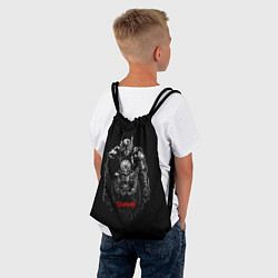 Рюкзак-мешок Берсерк Гатс В Доспехах На Чёрном Фоне, цвет: 3D-принт — фото 2