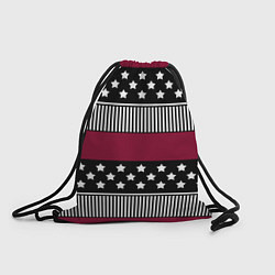 Рюкзак-мешок Burgundy black striped pattern, цвет: 3D-принт