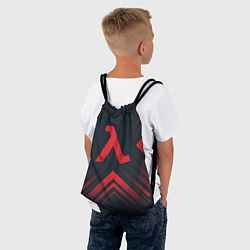 Рюкзак-мешок Красный символ Half-Life на темном фоне со стрелка, цвет: 3D-принт — фото 2