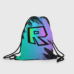 Рюкзак-мешок Roblox neon logo, цвет: 3D-принт