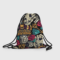 Рюкзак-мешок Тату алмаза и черепа, цвет: 3D-принт
