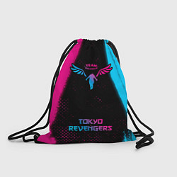 Рюкзак-мешок Tokyo Revengers - neon gradient: символ, надпись, цвет: 3D-принт