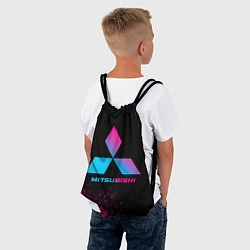 Рюкзак-мешок Mitsubishi - neon gradient, цвет: 3D-принт — фото 2