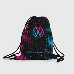 Рюкзак-мешок Volkswagen - neon gradient: символ, надпись, цвет: 3D-принт