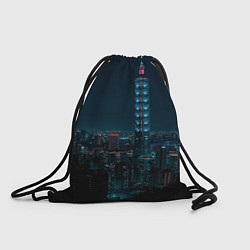 Рюкзак-мешок Ночной неоновый город, цвет: 3D-принт