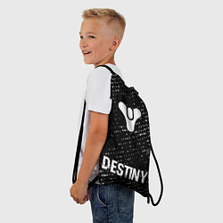 Рюкзак-мешок Destiny glitch на темном фоне: символ, надпись, цвет: 3D-принт — фото 2
