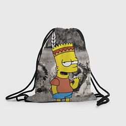 Рюкзак-мешок Барт Симпсон - начинающий индеец, цвет: 3D-принт